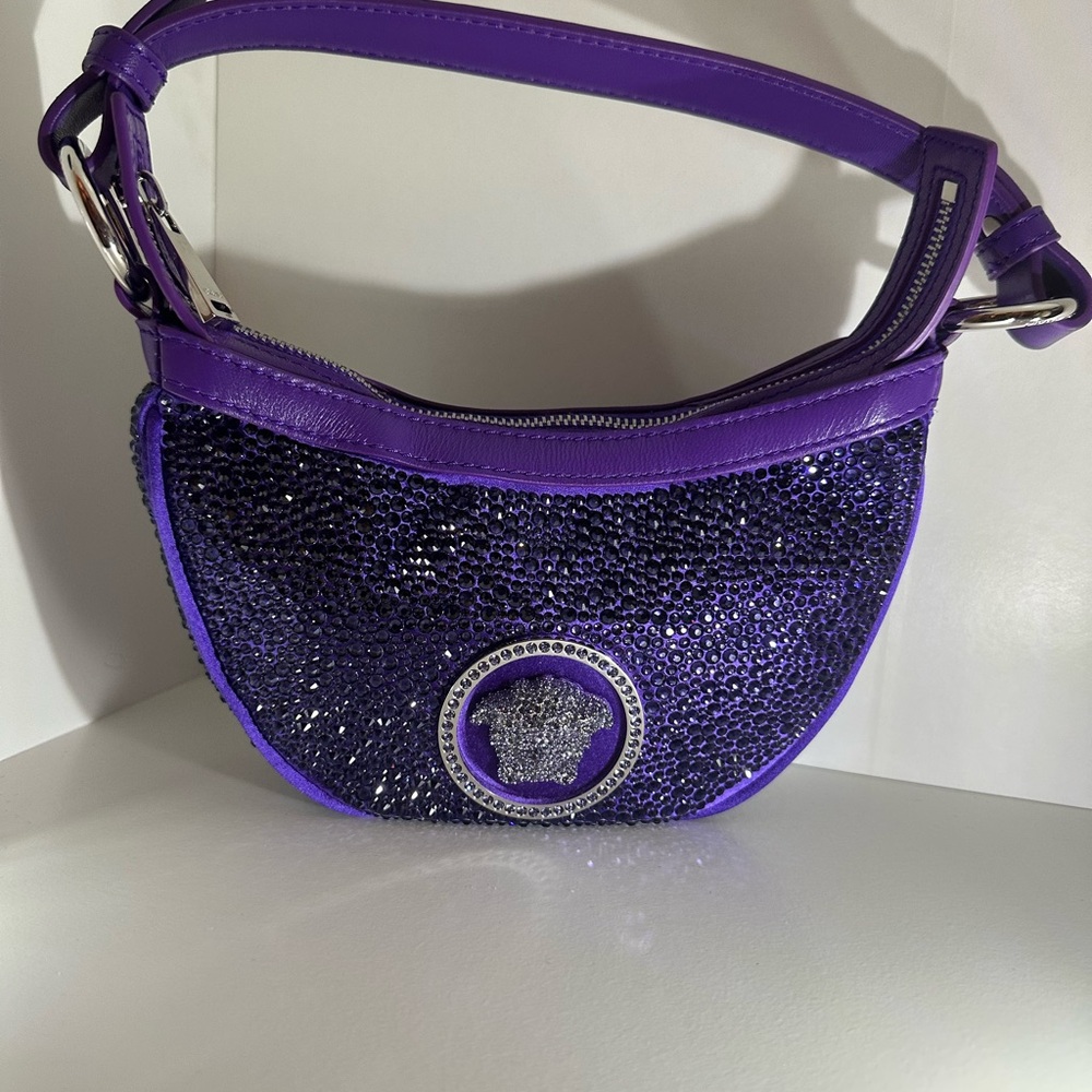 Versace Shimmering Purple Shoulder Bag